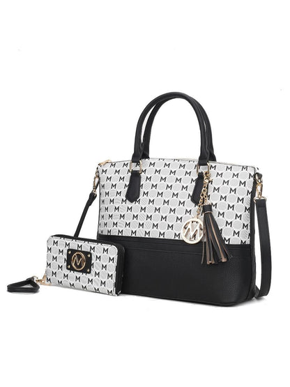 MKF Collection Saylor Circular Print Women Tote Bag &amp; Wristlet Wallet by Mia k