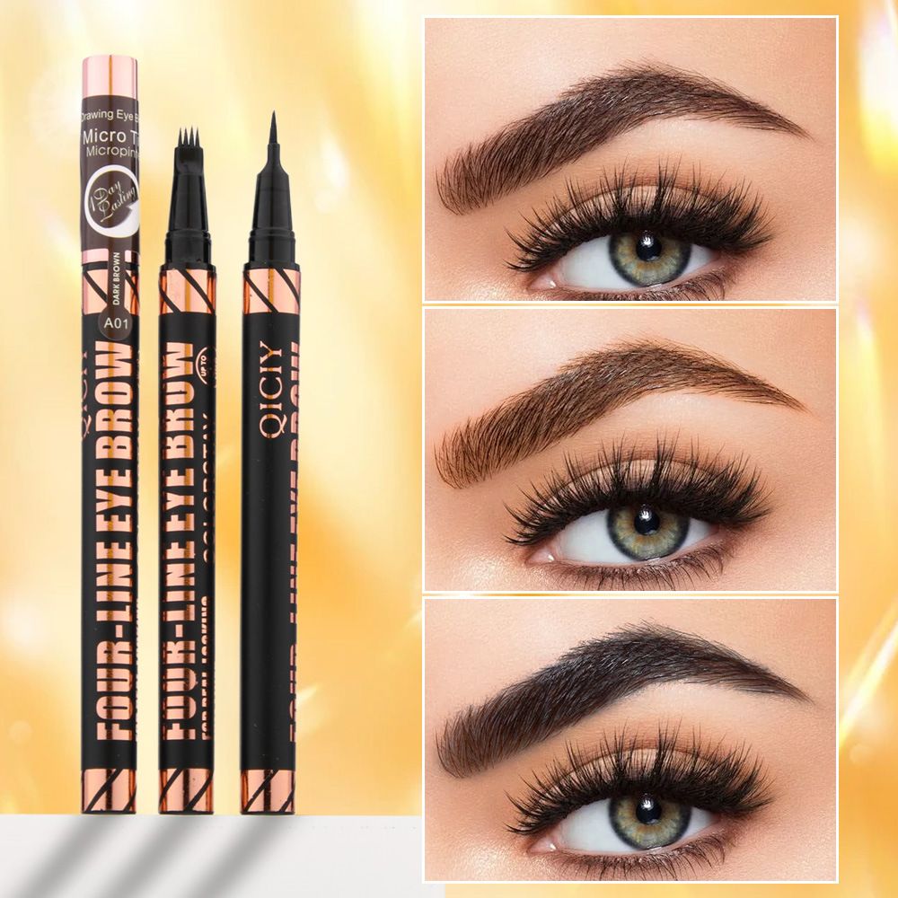 3 Colors Quad Wild Eyebrow Eyebrow Pencil Waterproof Non-Halogenating Extremely Fine Liquid Water Eyebrow Pencil