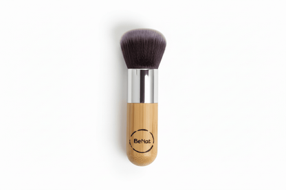 Premium Kabuki Blush Brush - High-Density Soft Synthetic Makeup Brush with Eco-Friendly Bamboo Handle for Flawless Powder &amp; Contour Blending