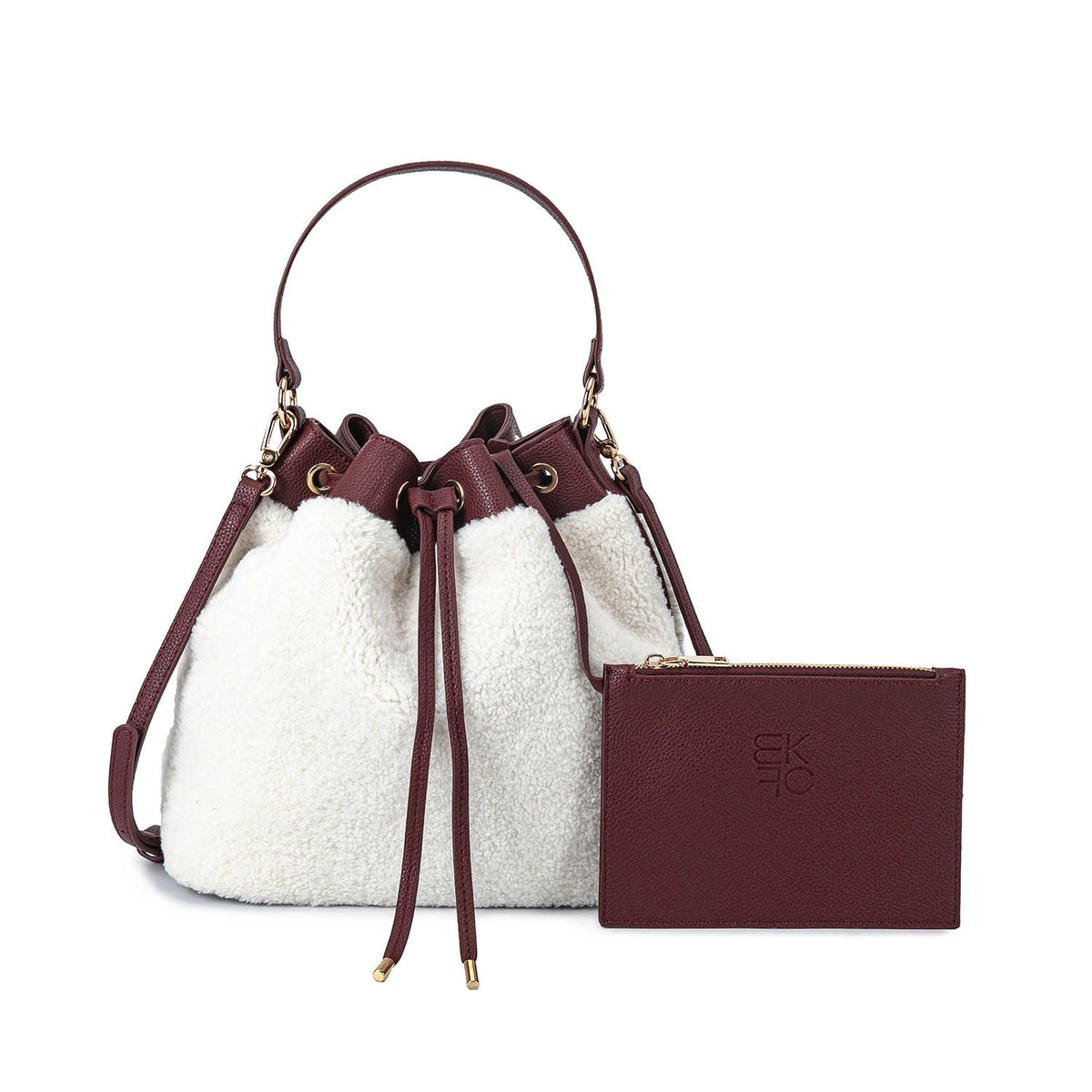 MKF Collection Saryn Bucket Hobo Casual Handbag Faux Shearling by Mia K.