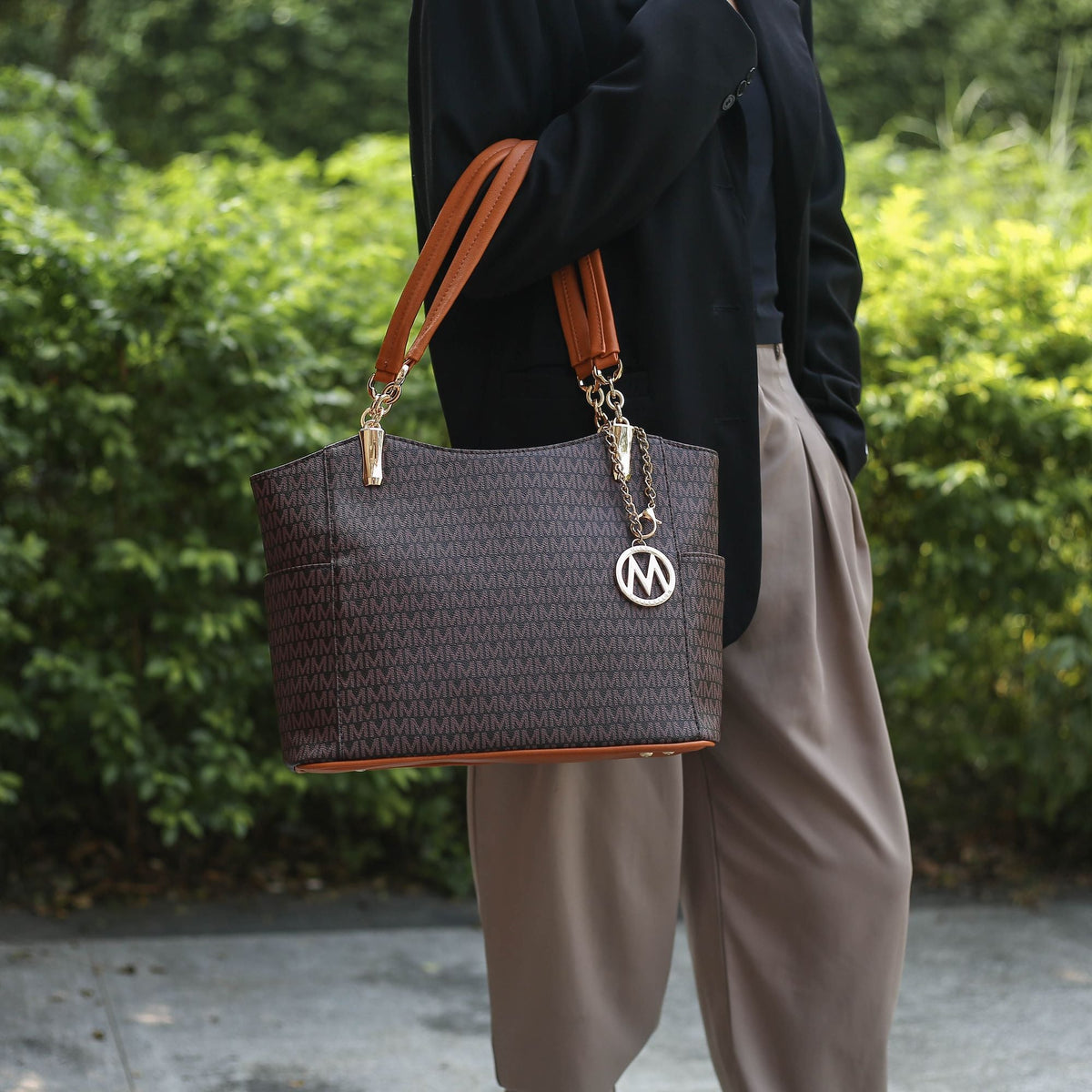 MKF Collection Savannah M Logo Printed Women Tote and Wristlet Wallet by Mia k