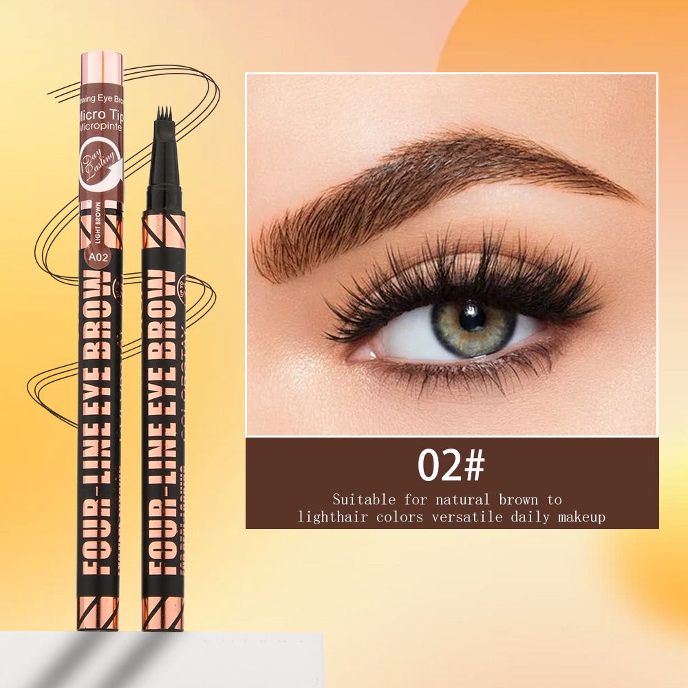 3 Colors Quad Wild Eyebrow Eyebrow Pencil Waterproof Non-Halogenating Extremely Fine Liquid Water Eyebrow Pencil