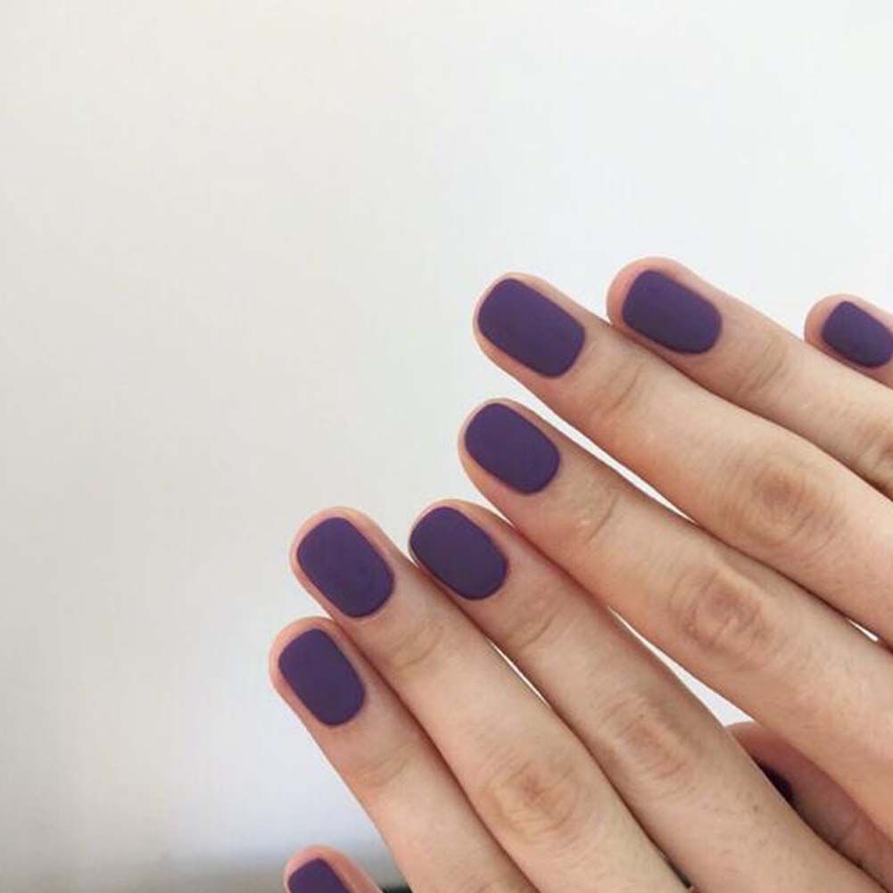 Matte Purple False Fingernails Full Cover Fake Nails Artificial False Nails Tips Nail Art