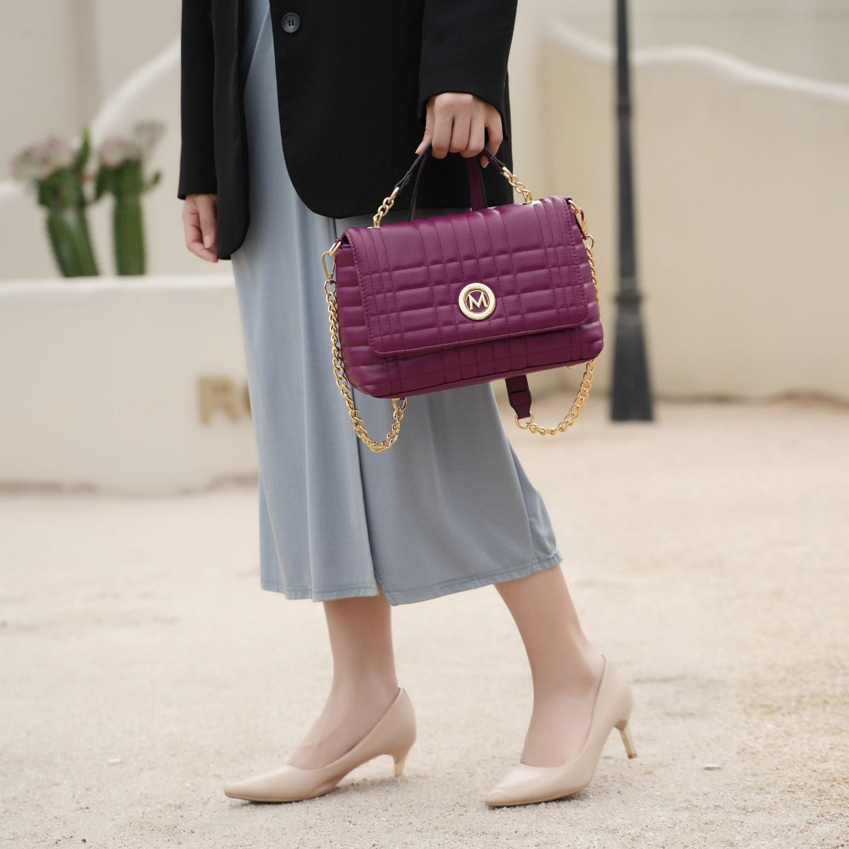 MKF Collection Lola Quilted Vegan Leather Women&