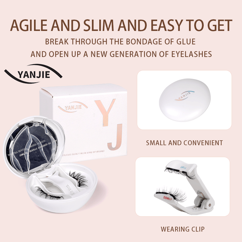 No Glue Soft Magnetic Clip On Eyelashes, Misty Slim Sparse B/C Curl Gentle Lifting Lashes for Thin &amp; Double Inner Eyelid Daily Makeup