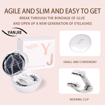 No Glue Soft Magnetic Clip On Eyelashes, Misty Slim Sparse B/C Curl Gentle Lifting Lashes for Thin &amp; Double Inner Eyelid Daily Makeup