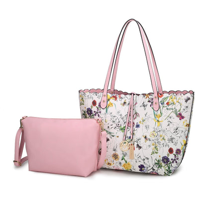 MKF Collection Danielle Reversible Shopper Tote Bag Crossbody Pouch by Mia K