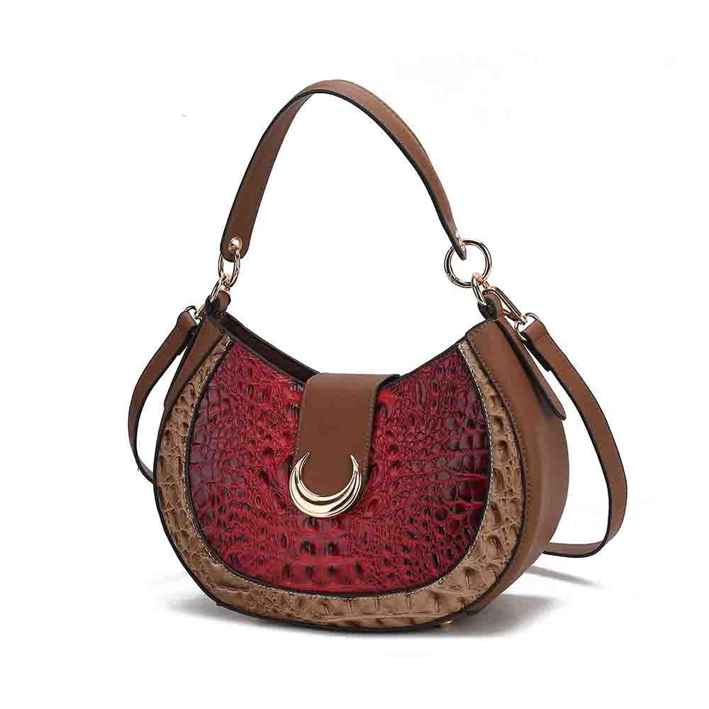 MKF Collection Jain Half Moon Luxe Croc-Embossed Shoulder Bag, Spacious and Timeless by Mia K