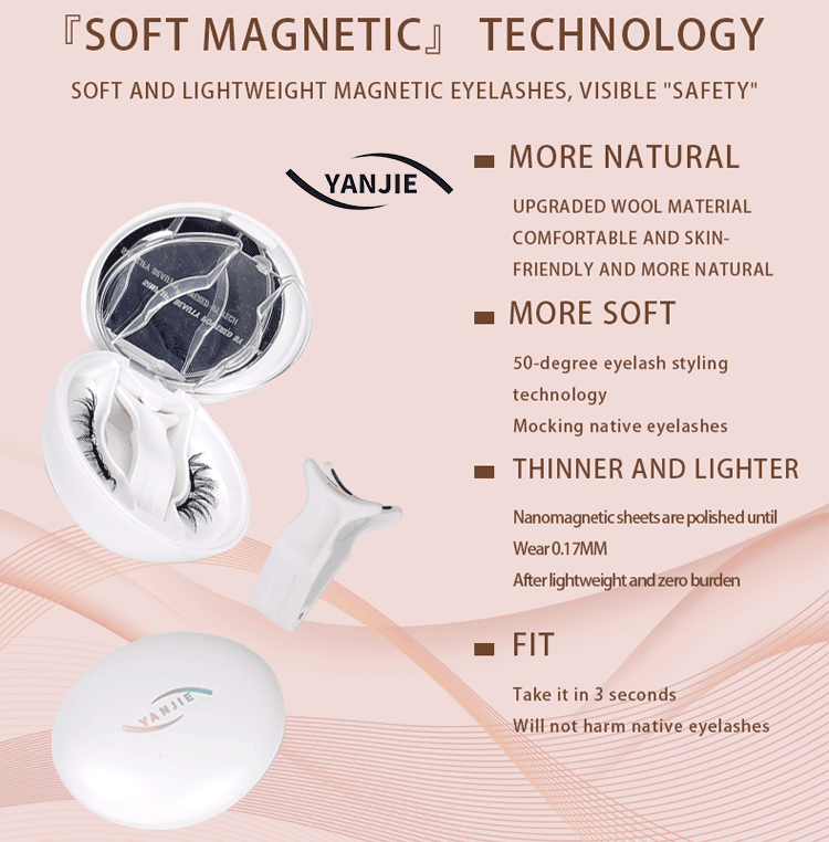 No Glue Soft Magnetic Clip On Eyelashes, Misty Slim Sparse B/C Curl Gentle Lifting Lashes for Thin &amp; Double Inner Eyelid Daily Makeup