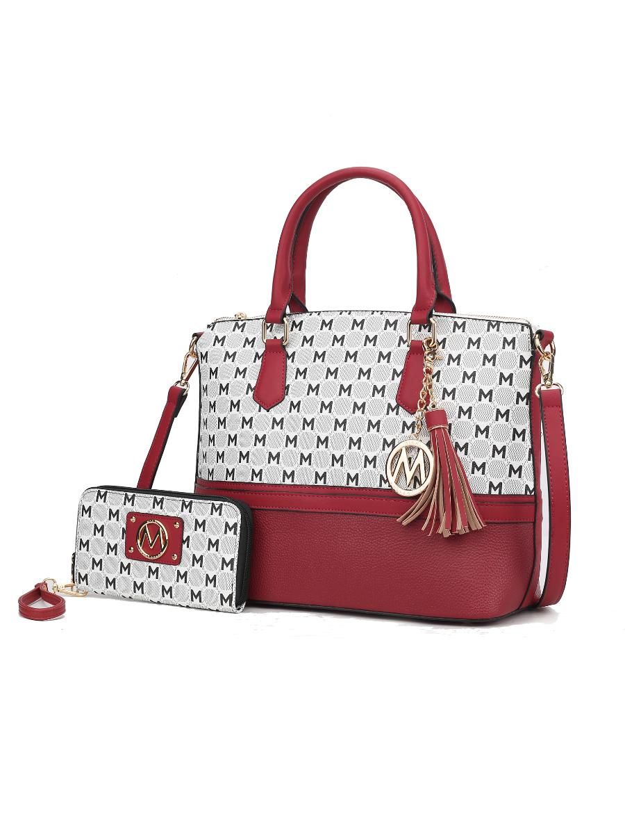 MKF Collection Saylor Circular Print Women Tote Bag &amp; Wristlet Wallet by Mia k