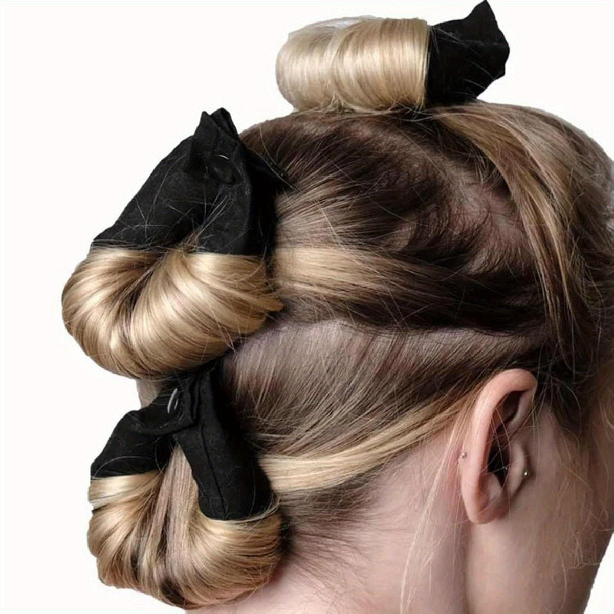 12PCS Lazy Hair Curler Set with Button Foam Rollers Big Wavy Curling Tube Foam Hair Curling Tool