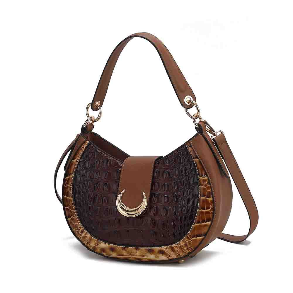 MKF Collection Jain Half Moon Luxe Croc-Embossed Shoulder Bag, Spacious and Timeless by Mia K