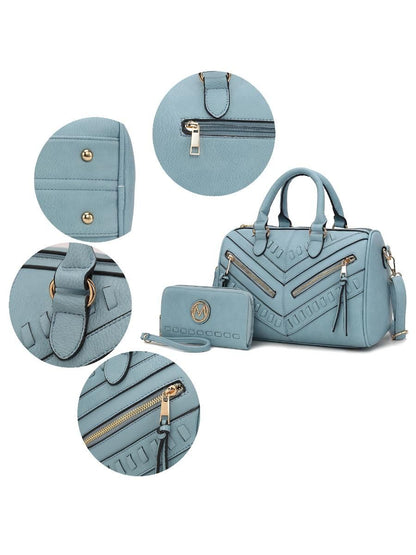MKF Collection Lara Vegan Leather Women Satchel with wallet by Mia k