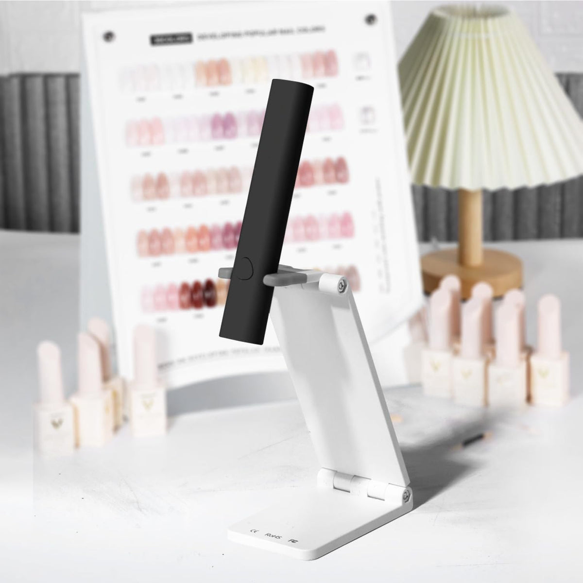 UV Light for Gel Nails, Mini U V LED Nail Lamp Handheld with Stand, Portable Nail Dryer Rechargeable USB Cordless for Fast Drying, Black
