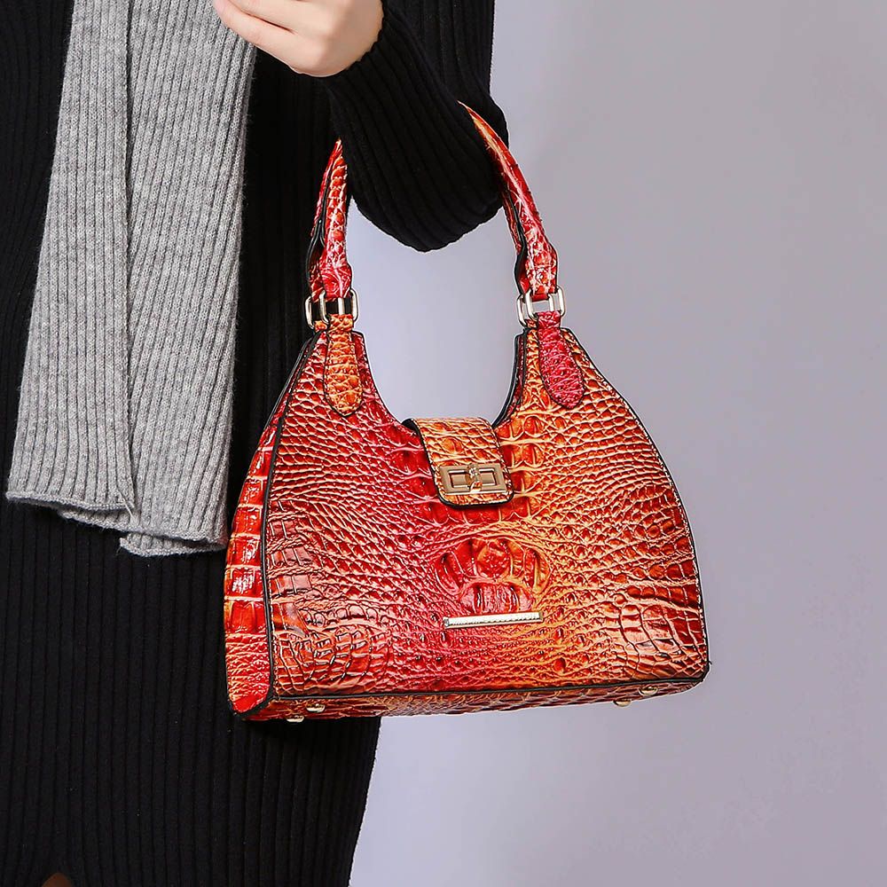 MKF Collection Ava Gradient Rainbow Faux Crocodile-Embossed Tote by Mia K