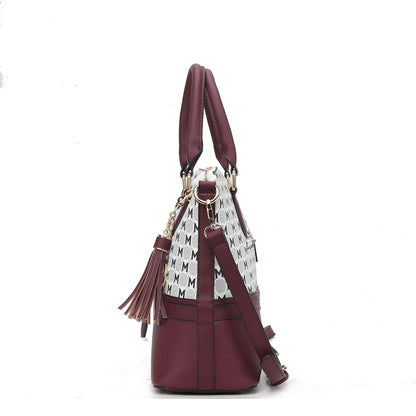 MKF Collection Saylor Circular Print Women Tote Bag &amp; Wristlet Wallet by Mia k