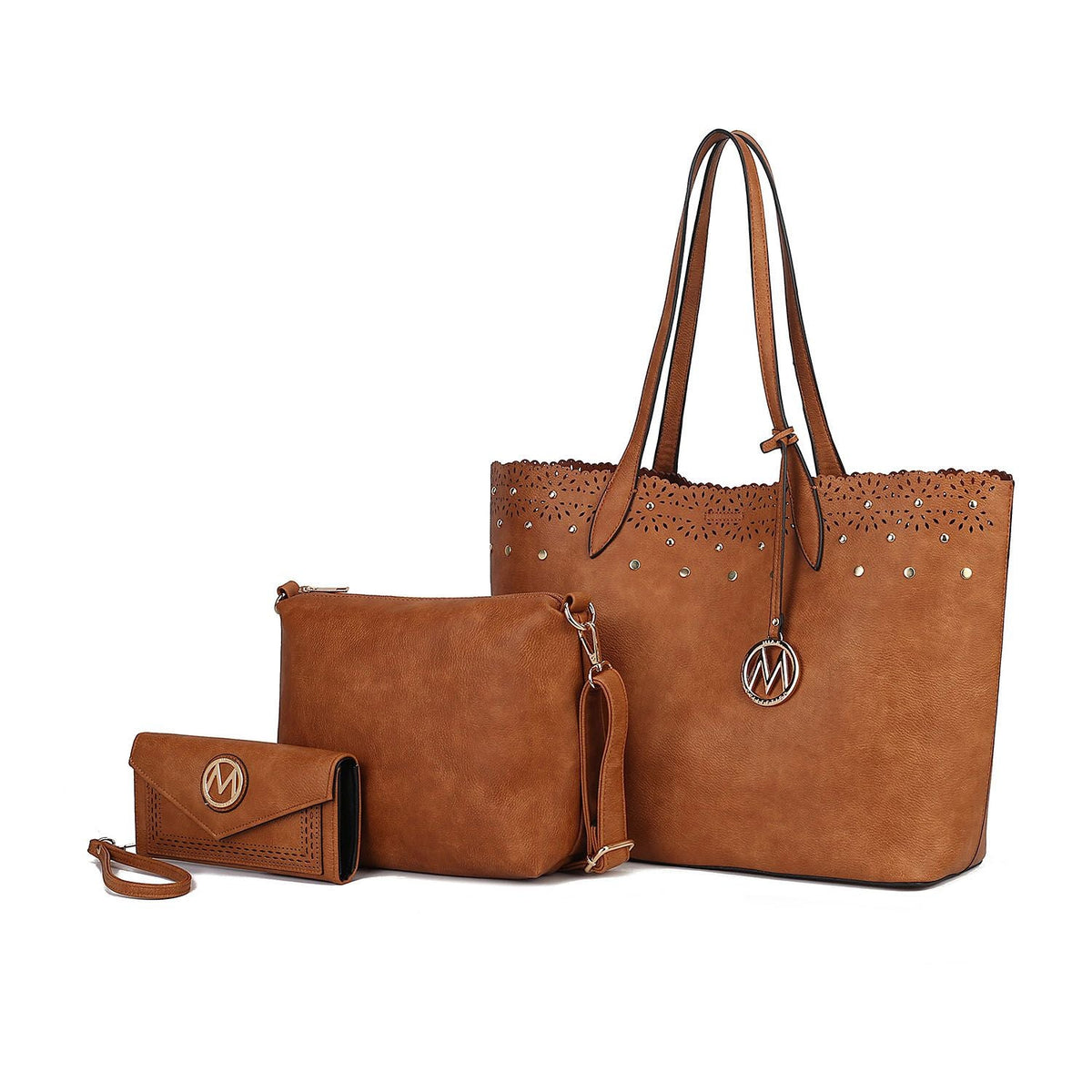 MKF Collection Mariahna 3 PCS Shopper Tote, Cross and Wallet Handbag by Mia K