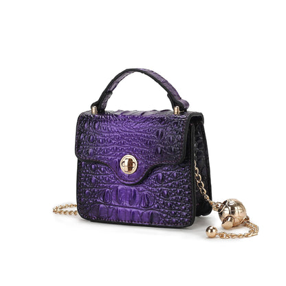 MKF Collection Luxe Croc-Embossed Mini Satchel with Chain Strap by Mia K