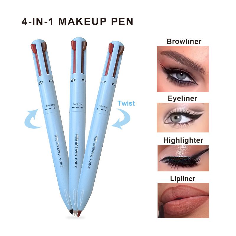 4 Color Lip Liner Highlighter Eyeliner And Eyebrow Pencil 4in1 makeup pen