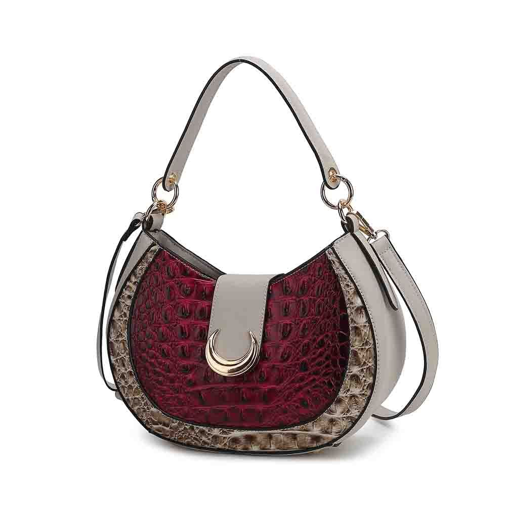 MKF Collection Jain Half Moon Luxe Croc-Embossed Shoulder Bag, Spacious and Timeless by Mia K