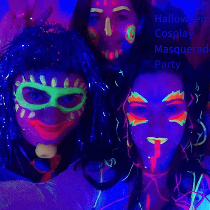 UV Glow Blacklight Face and Body Paint,0.48 oz, Set of 6 Tubes, 6 Colors Halloween Makeup
