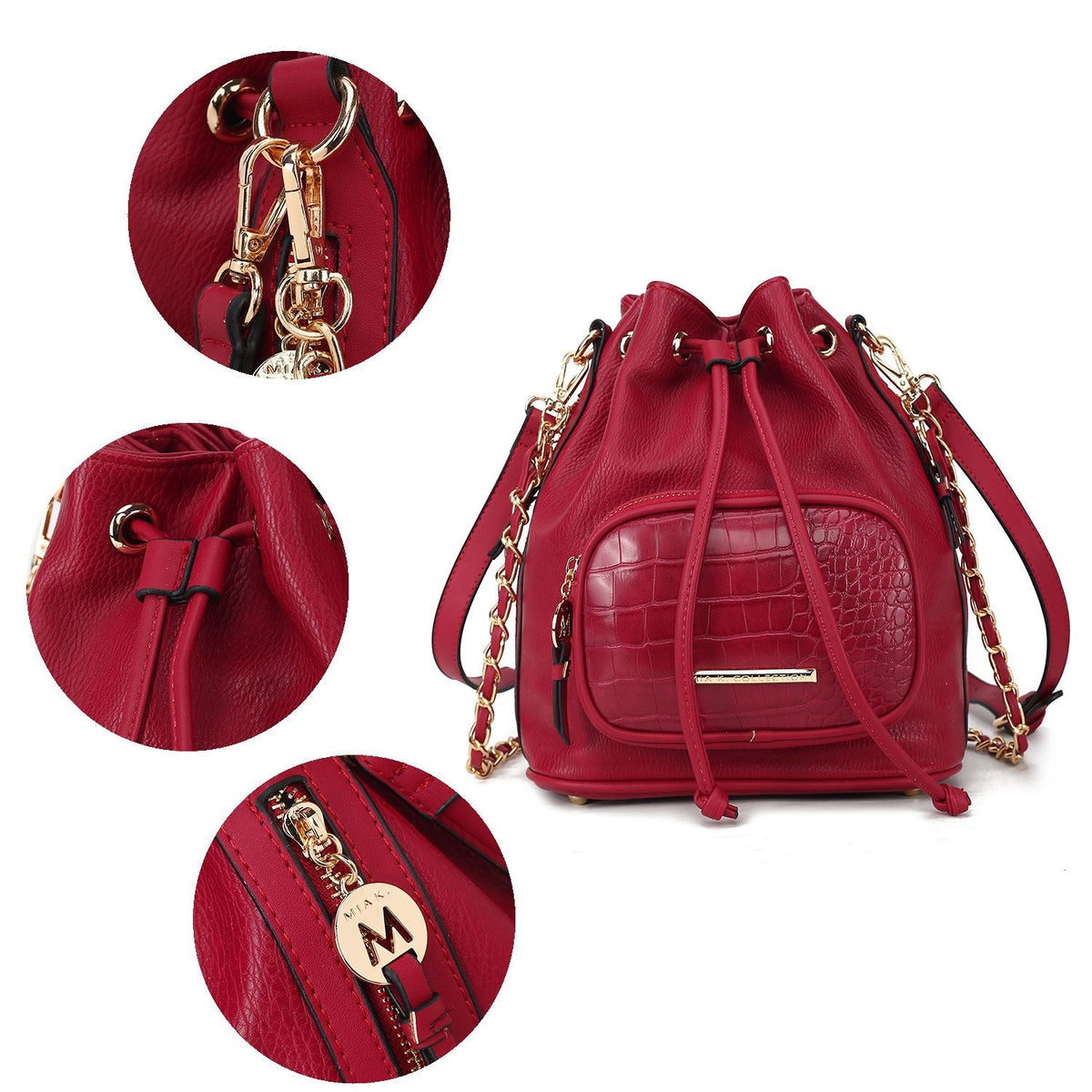 MKF Collection Azalea Vegan Leather Women Bucket Bag by Mia K
