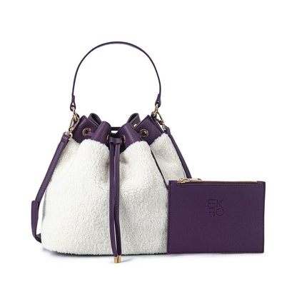 MKF Collection Saryn Bucket Hobo Casual Handbag Faux Shearling by Mia K.