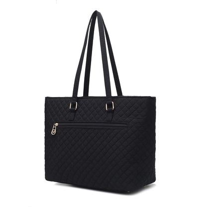 MKF Collection Hallie Solid Quilted Cotton Women Tote Bag by Mia K