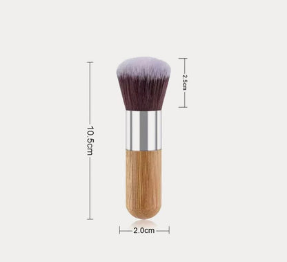 Premium Kabuki Blush Brush - High-Density Soft Synthetic Makeup Brush with Eco-Friendly Bamboo Handle for Flawless Powder &amp; Contour Blending