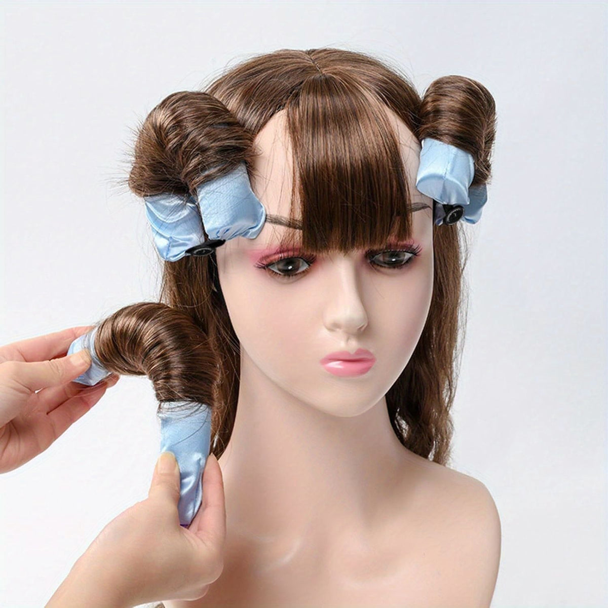 12PCS Lazy Hair Curler Set with Button Foam Rollers Big Wavy Curling Tube Foam Hair Curling Tool