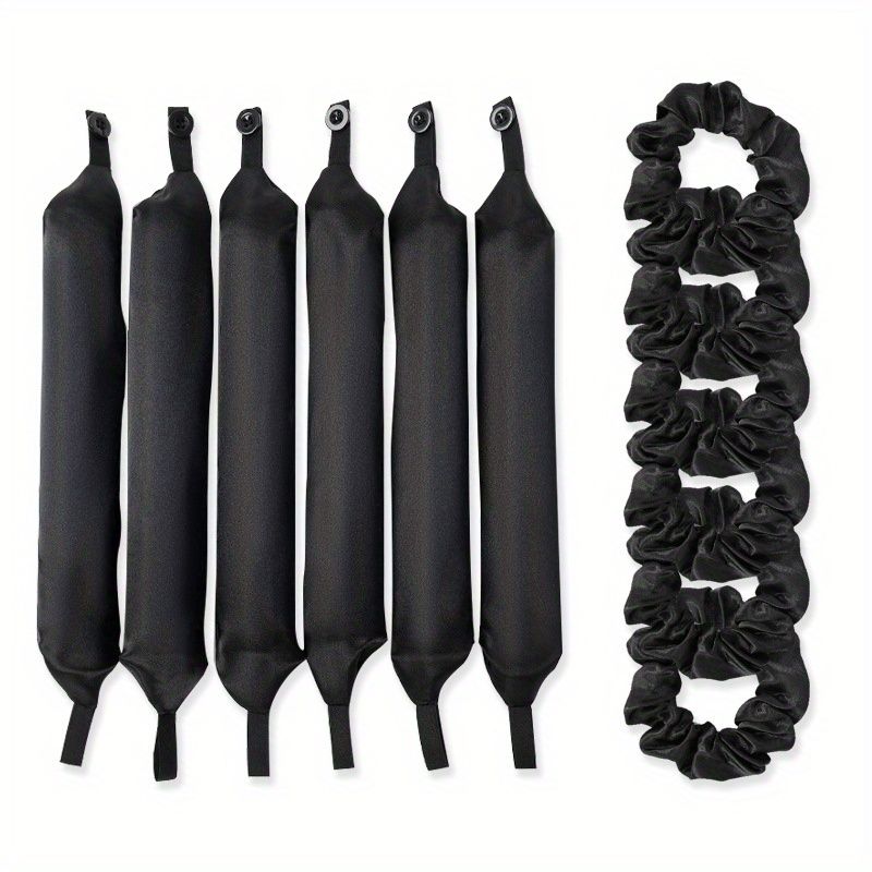 12PCS Lazy Hair Curler Set with Button Foam Rollers Big Wavy Curling Tube Foam Hair Curling Tool