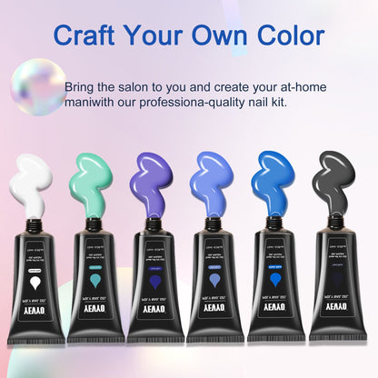 6 PCS Polygel Nail Kit With UV Nail Lamp, Slip Solution, Top Base Coat, Builder Nails Art Tools for Beginners