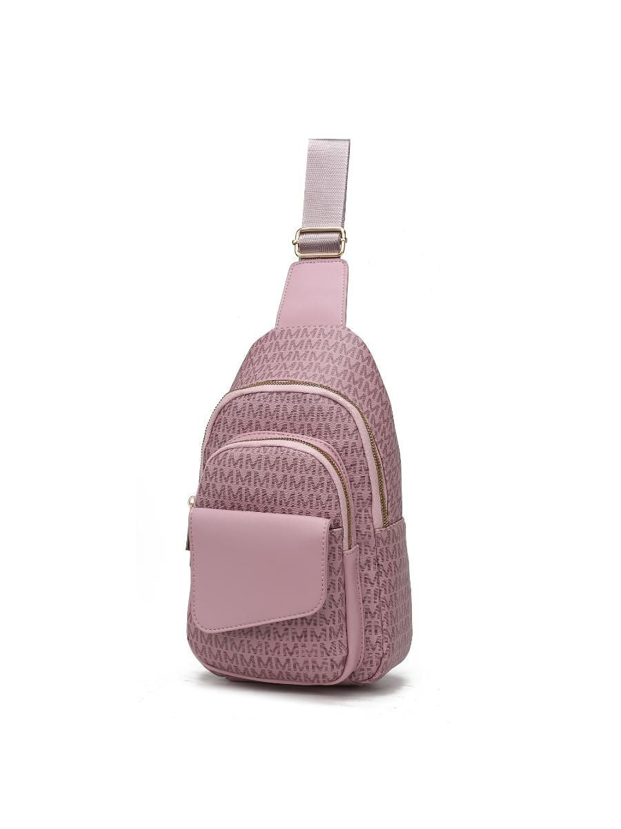 MKF Collection Kace M Logo Printed Vegan Leather Women Sling Bag by Mia k
