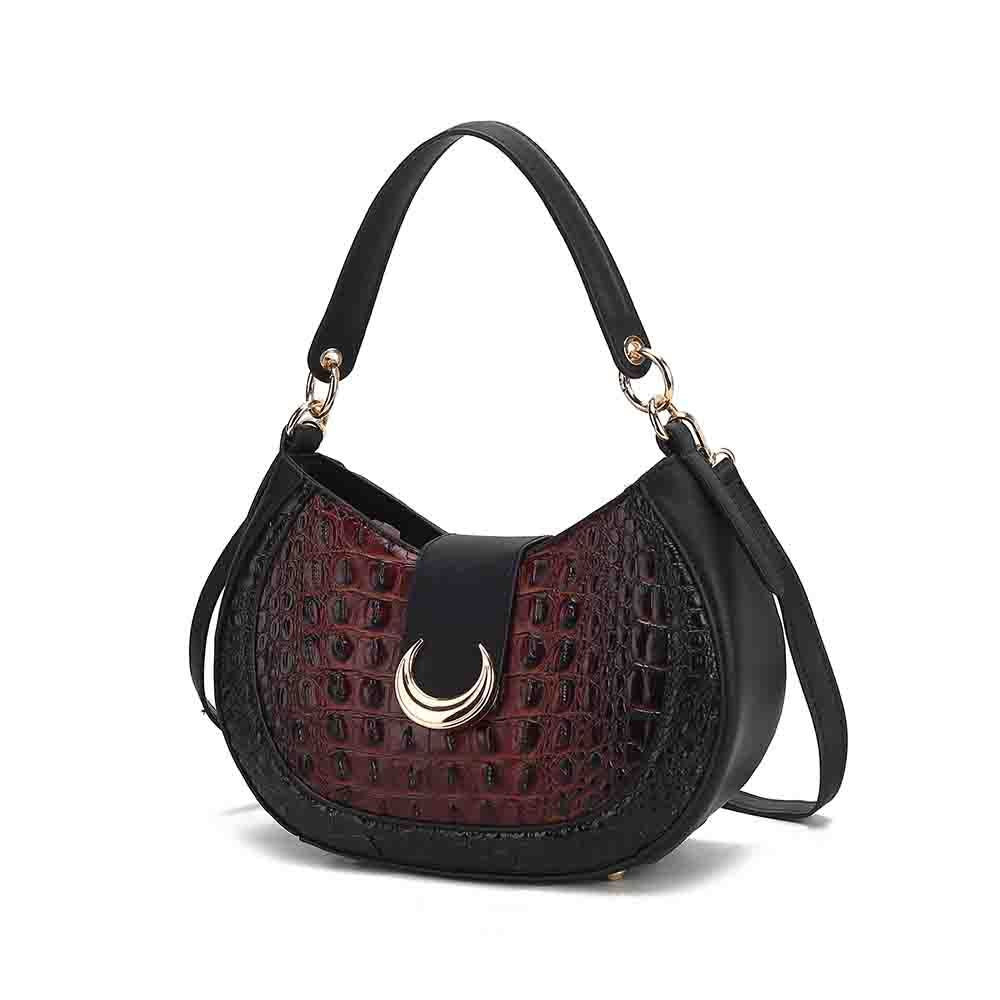 MKF Collection Jain Half Moon Luxe Croc-Embossed Shoulder Bag, Spacious and Timeless by Mia K