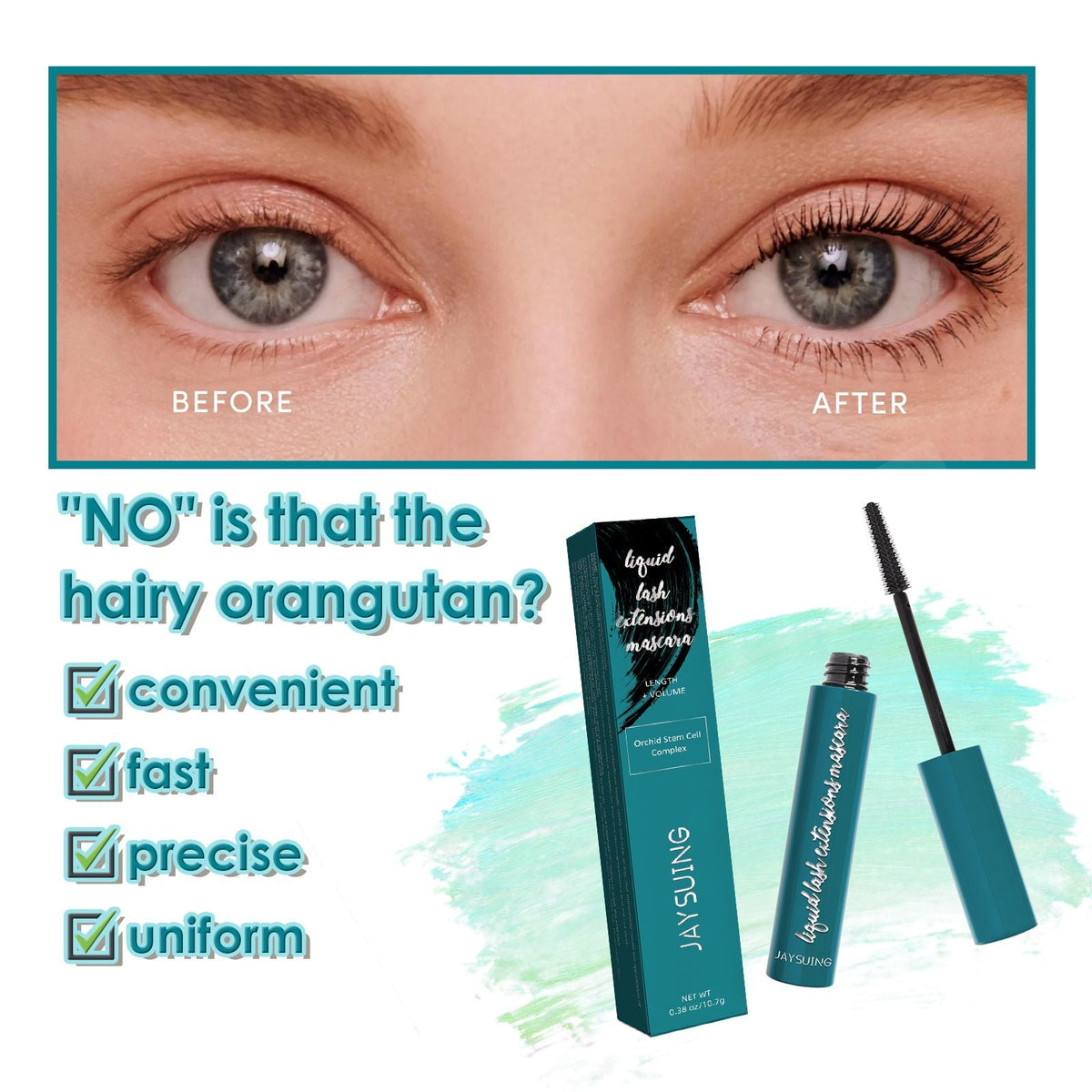 Jaysuing Maa Cream, Long, Thin, Thick, Curling Eyelashes Will Hold The Makeup Naturally Without Blending Black Maa