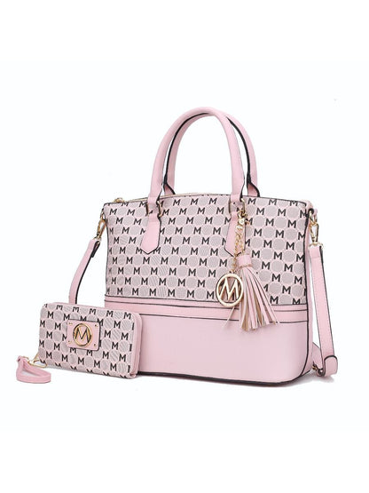 MKF Collection Saylor Circular Print Women Tote Bag &amp; Wristlet Wallet by Mia k