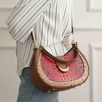 MKF Collection Jain Half Moon Luxe Croc-Embossed Shoulder Bag, Spacious and Timeless by Mia K