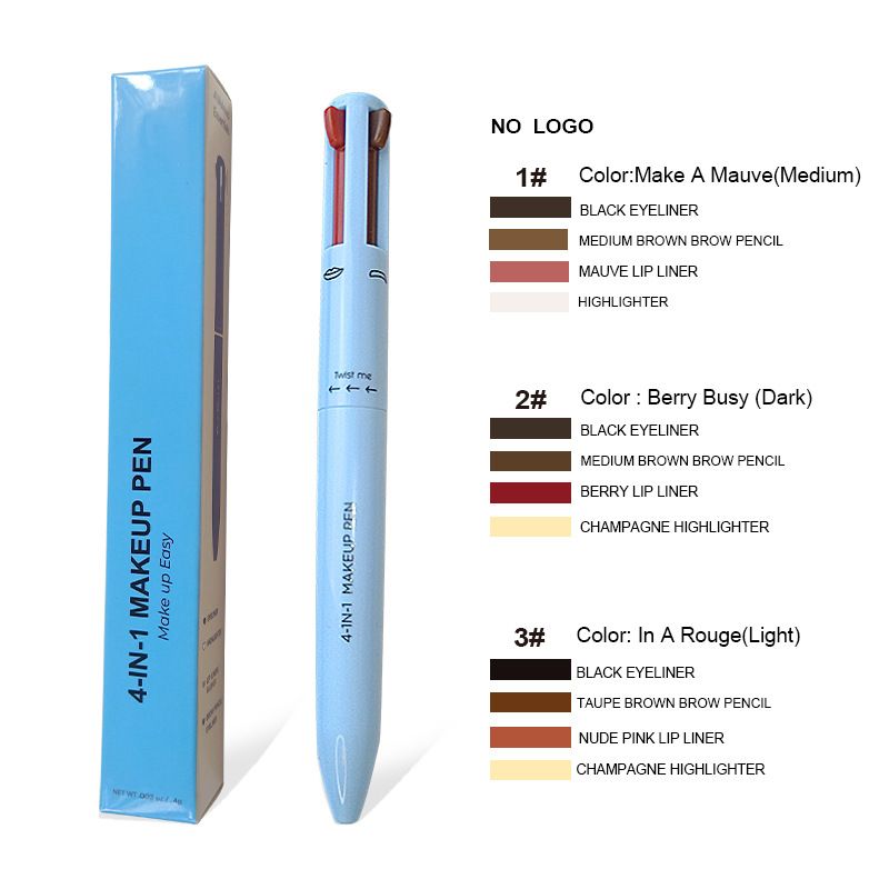 4 Color Lip Liner Highlighter Eyeliner And Eyebrow Pencil 4in1 makeup pen