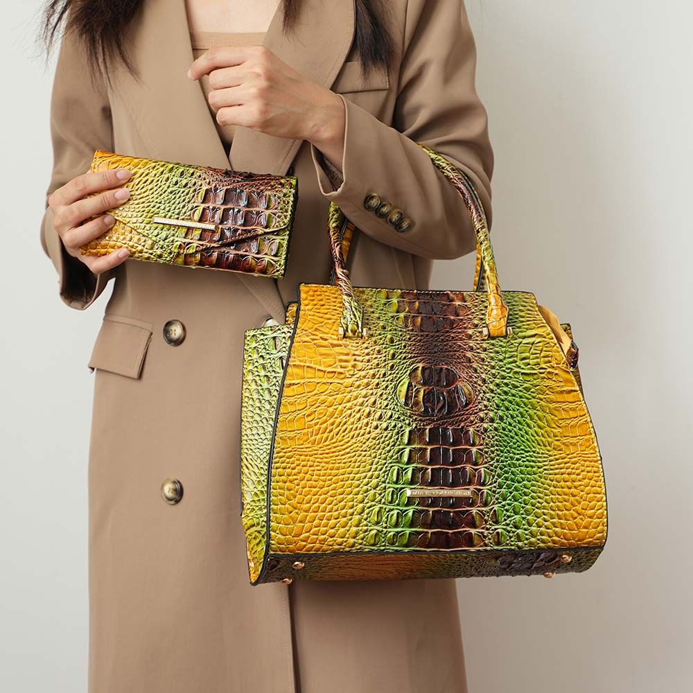 MKF Collectin Miriam Croc-Embossed Tote Bag Elegant Vegan Leather Structured by Mia K.