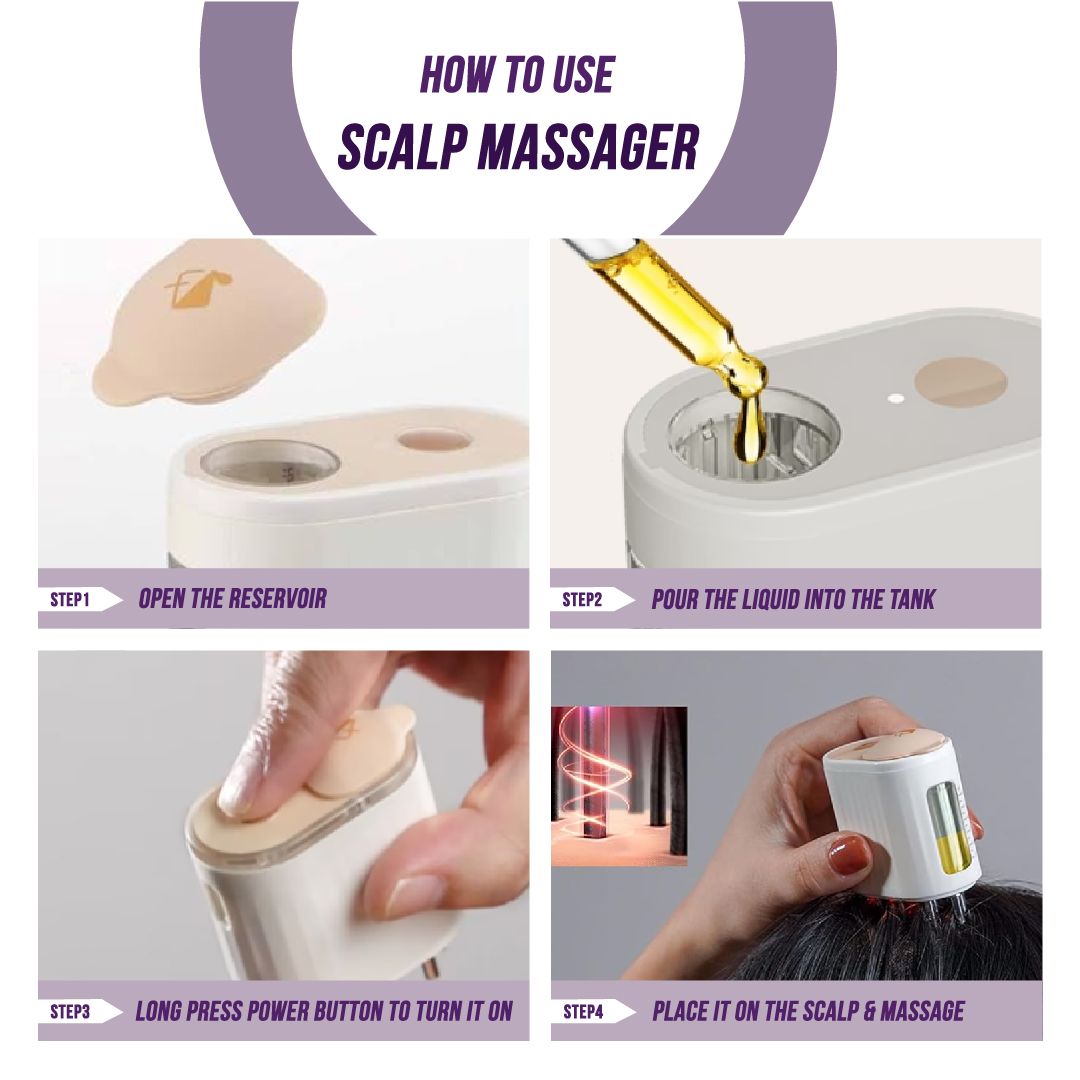 Electric Oil Applicator &amp; Scalp Massager 2-in-1: Wireless High-Frequency Vibration Hair Growth Serum Comb, Waterproof Charging Root Therapy Brush for Stress Relief &amp; Spa