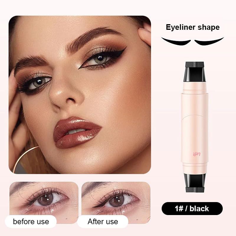 Winged Eyeliner Stamp Pen Dual Head Rotating Design, Quick-Dry, Long-Lasting, Smudge-Proof for Easy Cat Eye (1