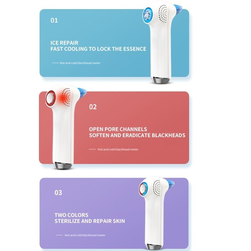 1pc Blackhead Remover Pore Vacuum Hot &amp; Cold Compress; Blackhead Remover Pore Vacuum; Upgraded Facial Pore Cleaner