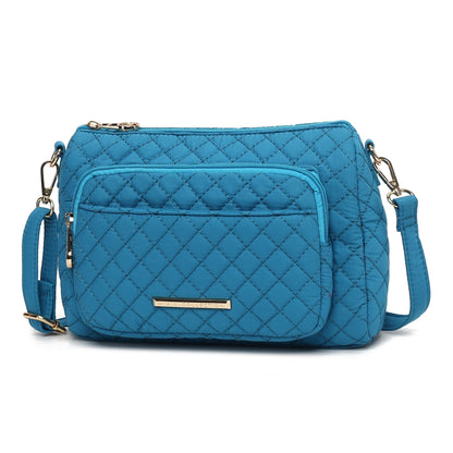 MKF Collection Rosalie Solid Quilted Cotton Women Shoulder Bag by Mia K