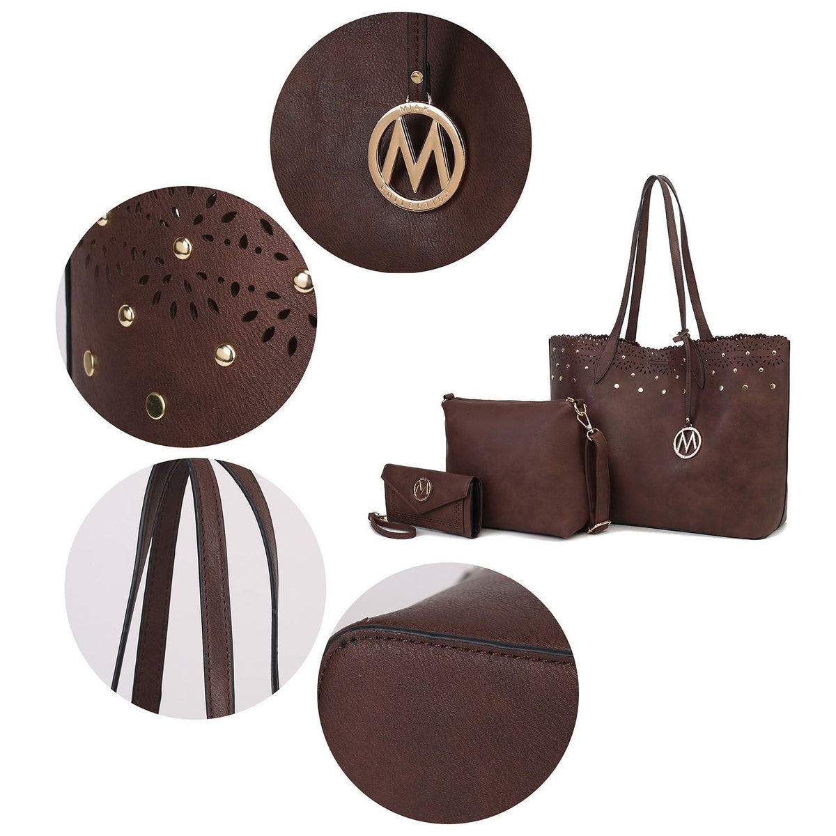 MKF Collection Mariahna 3 PCS Shopper Tote, Cross and Wallet Handbag by Mia K