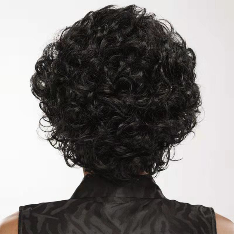 Black high-temperature silk wig women&