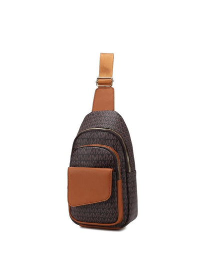 MKF Collection Kace M Logo Printed Vegan Leather Women Sling Bag by Mia k