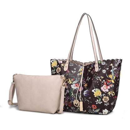 MKF Collection Danielle Reversible Shopper Tote Bag Crossbody Pouch by Mia K