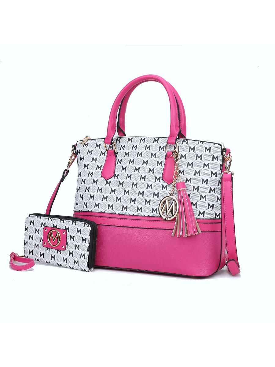 MKF Collection Saylor Circular Print Women Tote Bag &amp; Wristlet Wallet by Mia k