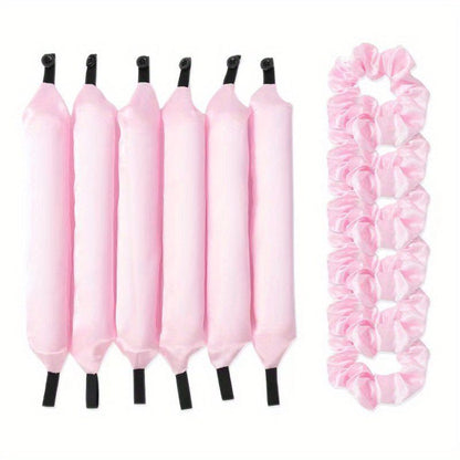 12PCS Lazy Hair Curler Set with Button Foam Rollers Big Wavy Curling Tube Foam Hair Curling Tool