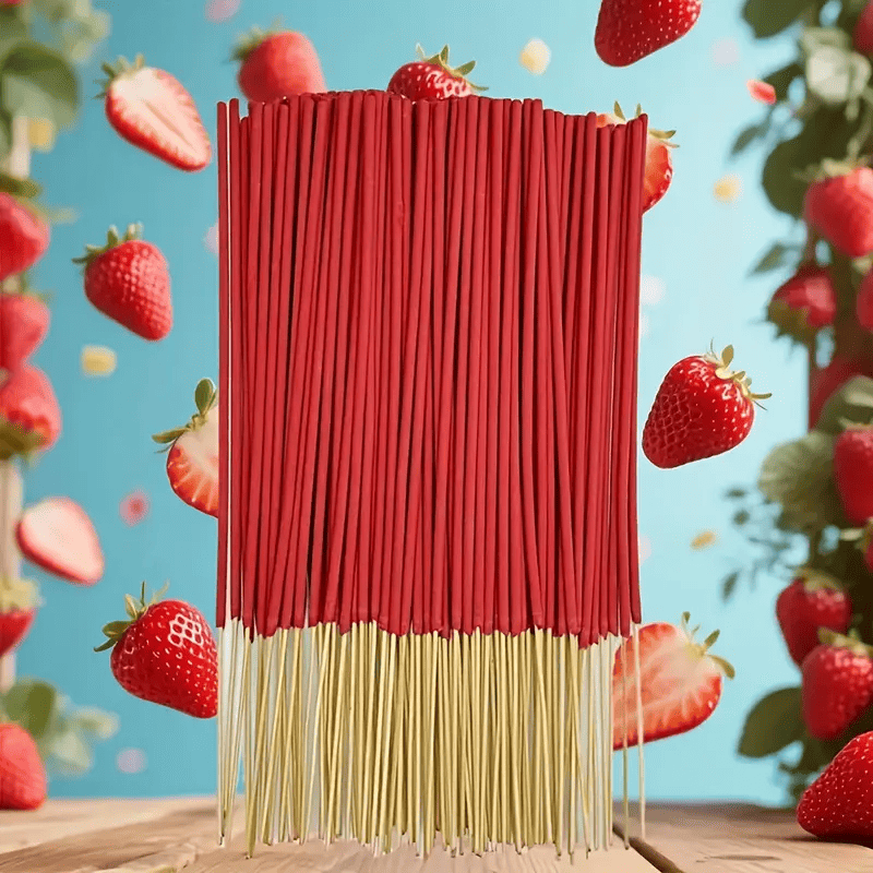 6 Fruit Flavors Incense Sticks, with Rich Fruity Aromas such as Cantaloupe, Strawberry, Watermelon, etc., 25.5cm/ 10.04in, Perfect for Yoga, Meditation,and Enhancing Party Atmosphere - 102pcs